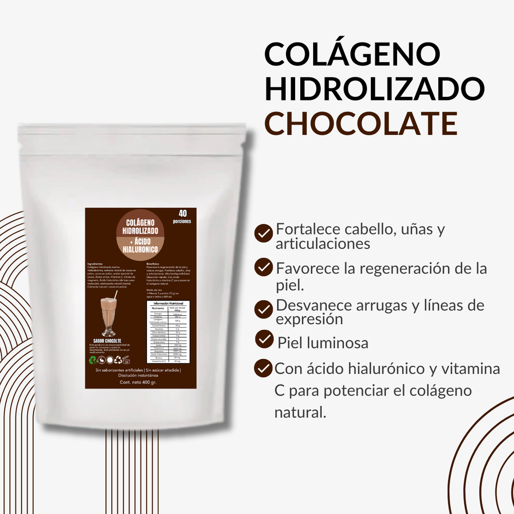 COLAGENO HIDROLIZADO DE CHOCOLATE 400 G (SIN ETIQUETA)
