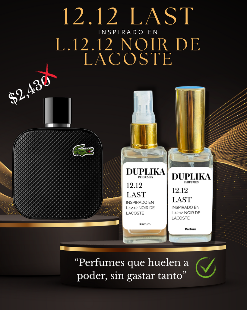 12.12 LAST INSP. L.12.12 NOIR DE LACOSTE (CON NUESTRAS ETIQUETAS, 30 ML)