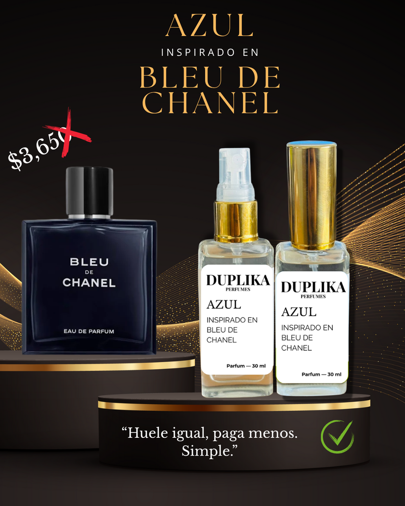 AZUL INSP. BLEU DE CHANEL  (CON NUESTRAS ETIQUETAS, 30 ML)