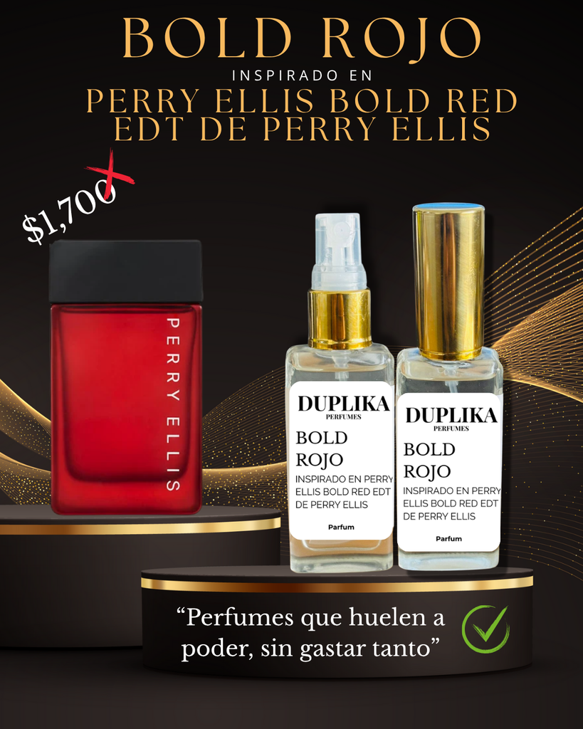 BOLD ROJO INSP. BOLD RED EDT DE PERRY ELLIS (CON NUESTRAS ETIQUETAS, 30 ML)