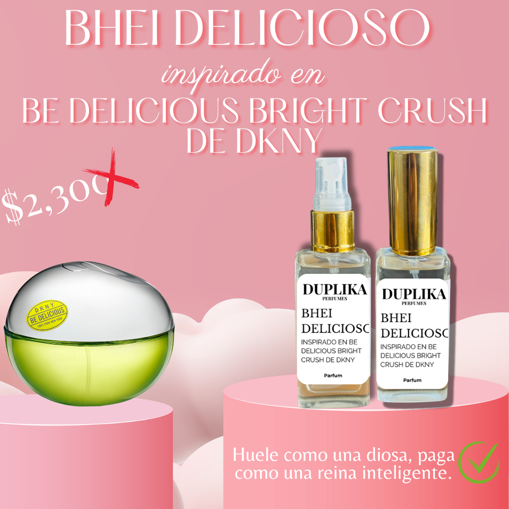BHEI DELISIOSO INSP. BE DELICIOUS BRIGHT CRUSH DE DKNY (CON NUESTRAS ETIQUETAS, 30 ML)