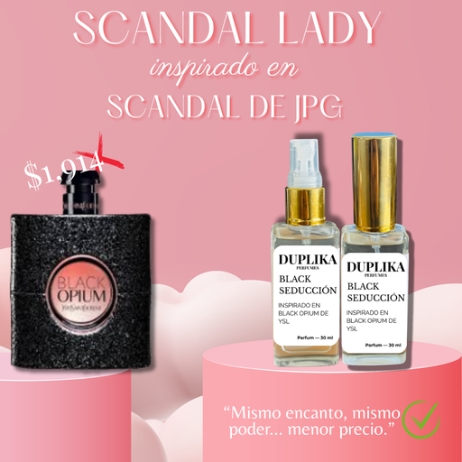 Black Seducción Insp Black Opium de YSL (CON NUESTRAS ETIQUETAS, 30 ML)